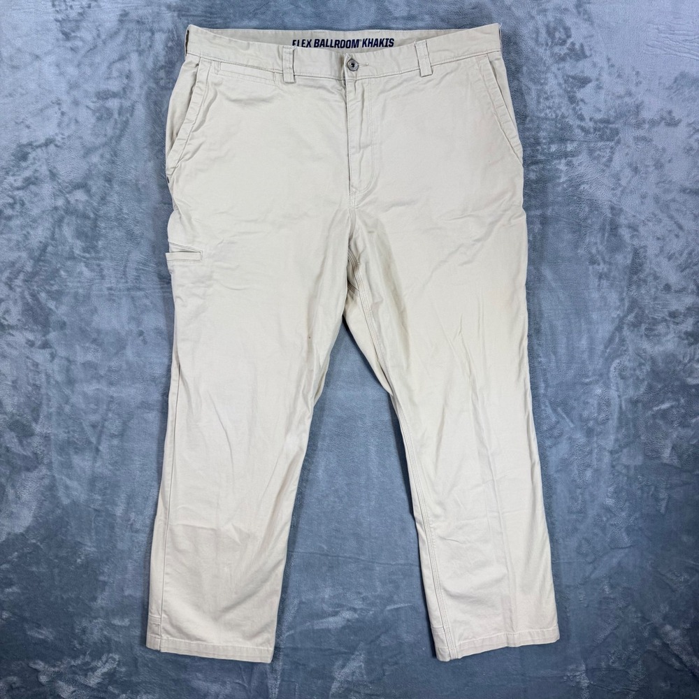 Duluth Trading Flex Ballroom Khakis Men's Size 38x32 Beige Pants